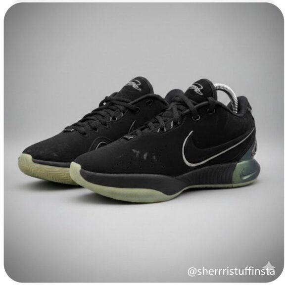 Nike LeBron 21 Tahitian Basketball Shoes Black & Oil Green Size 8.5 US Pre-Owned - Picture 2 of 12